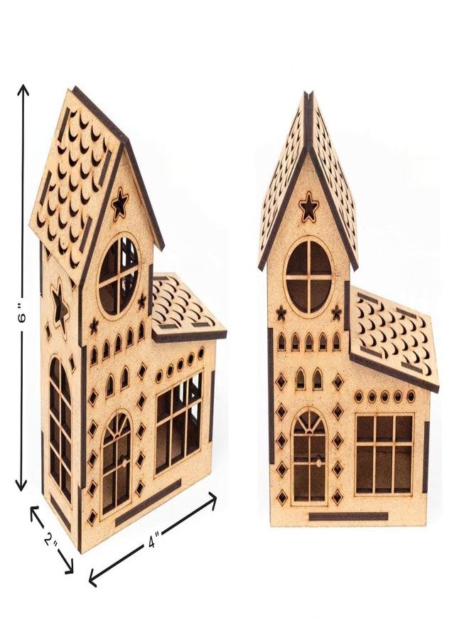 Raystar™ DIY Decorative Wooden Doll House Models, Miniature Cottage House Set (Set of 5 House) - Image 2